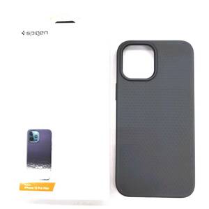 ★【在庫処分価格】Spigen iPhone12Pro Max ケース　リキッド・エアー　さらさらTPU ソフトケース ACS02247 (ネイビー・ブルー)☆C01-427a