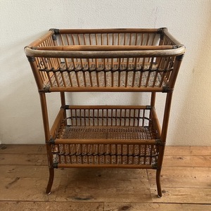  rattan laundry basket old tool Vintage rattan 2 step . basket retro 