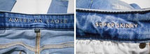 AMERICAN EAGLE アメリカンイーグル SUPER SKINNY　スーパースキニー デニムジーンズ　ストレッチ　ダメージ リペア加工　W29_画像3