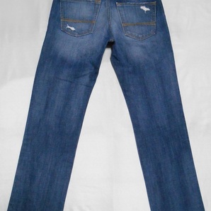 Abercrombie & Fitch アバクロ SLIM STRAIGHT スリムストレート デニムジーンズ ダメージ リペア 加工 W30の画像2