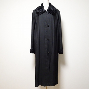 #WXC Манковое пальто из баранины черное, гораздо длинные простые дамы [851289]