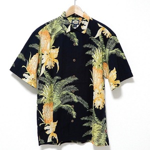 #snc トミーバハマ Tommy Bahama 半袖シャツ アロハシャツ 花柄 パイナップル S 紺系 メンズ [846687]