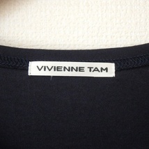 #snc ヴィヴィアンタム VIVIENNETAM カットソー 1 紺 青 白 半袖 ドラゴン 刺繍 レディース [858361]_画像5