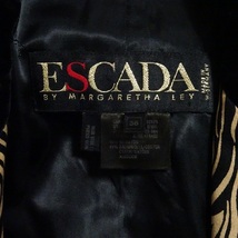 #wnc エスカーダ ESCADA ジャケット 36 黒 ベージュ ベロア ダブル ゼブラ柄 レディース [860279]_画像6