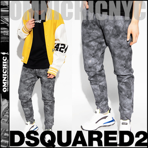 合わせやすさ抜群！ITALY製■新品8万【DSQUARED2】ディースクエアードSKIFITロゴスウェットジョガーパンツL/48,50相当W86～96cmS71KB0436