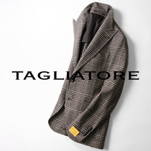 秋冬ストレッチ!ハウンドトゥ―スチェック■新品12.5万【TAGLIATORE】タリアトーレ22-23AW千鳥格子ウールピークドラペルジャケット50/L_画像2