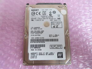 HGST 日立 HCC541010A9E680 [1TB 9.5mm 5400rpm] 使用26時間