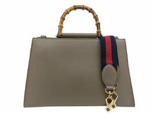 未使用品！GUCCI【グッチ】453764 バンブー ニムフェア ミディアム 2WAY ハンドバッグ トートバッグ （4359）