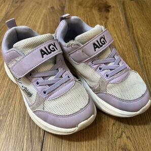 （ALGY） アルジー　厚底ロゴ入りスニーカー　女の子　パープル　紫　靴