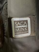 【EKA-6984OH】１円スタート SAGA MINK jindo 銀 サガミンク 毛皮 コート ファー ブラウン ミンク 高級 9号 サイズは写真を確認 ファー付 _画像3