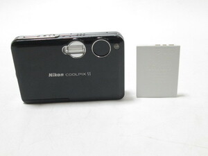 [jan1 NN6982] Nikon 二コン COOLPIX S1 ブラック 黒 コンパクトデジタルカメラ デジカメ バッテリー付 【動作未確認】