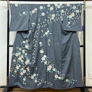 着物月花　総刺繍　蘇州刺繍　仙頭刺繍　相良刺繍　辻が花　訪問着　正絹　共八掛　ガード加工　ki468