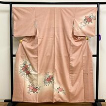 着物月花　作家物　品のある花　紬訪問着　正絹　ki512_画像3