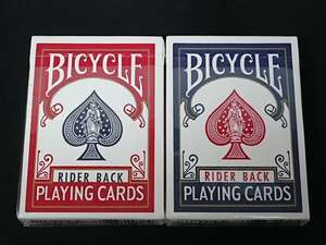 【G203】BICYCLE　RIDER BACK　2点セット　赤　青　PLAYING CARDS　OHIO製　POKER 808　デック　トランプ　カード　マジック　手品