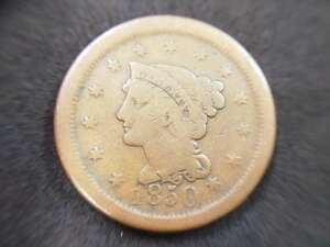 【C36】コロネットヘッドコイン　自由の女神　1850年　1セント　銅貨　アメリカ　米国　アンティーク　硬貨