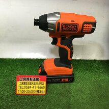 【中古品】BLACK+DECKER(ブラックアンドデッカー) 18v充電コードレスインパクトドライバー BPCI18JP / IT3ASIB88B6M_画像3