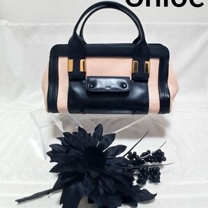 ≡Chloe≡ALICE ミニボストン 2wayショルダー 本革 コーラル 斜め掛け BICOLOR LEATHER