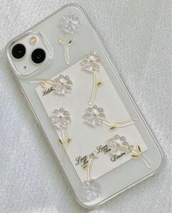 お花のiPhoneケース　クリアフラワースマホケース