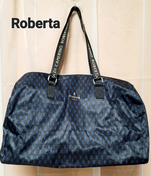 【Roberta】ロベルタ ボストンバッグ 折りたたみ ロゴショルダー 美品