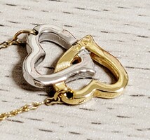 【SWAROVSKI】スワロフスキー ネックレス ダブルハート 美品 ケース入り_画像5