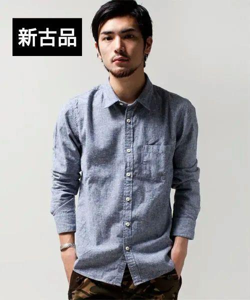 nano・universe ブラッシュドストライプSHL/S M ⑤