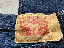 即決 W34 リーバイス Levi's 501 濃紺 ボタンフライ ストレート スモールe オレンジステッチ 5ポケット型 定番モデル アメカジ_画像7