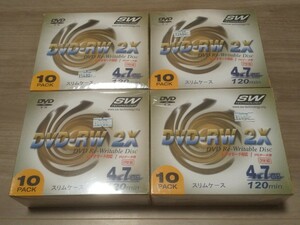 (40枚)(10枚×4)(送料230円〜)(国内メーカー)SW TECHNOLOGY DVD-RW 4.7GB 120min 2X CPRM対応 ビデオモード対応 PCデータ用★記録媒体 