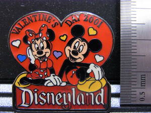 海外ディズニー 限定 2400個 ミッキー ミニー バレンタインデー 2001 ピンバッジ Disney