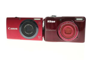 VMPD5-124-22 CANON キャノン NIKON ニコン デジカメ PC1737 COOLPIX L30 デジタルカメラ 2点セット シャッター確認済み 中古