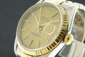 LVSP6-1-20 7T014-1 ROLEX ロレックス 腕時計 16233 オイスターパーペチュアル デイトジャスト S番 約105g メンズ コンビ 動作品 ジャンク