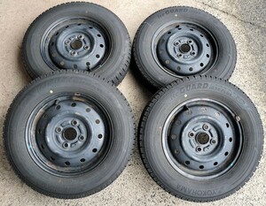 ヨコハマ iceGUARD iG50 PLUS 145/80R13 4本 2018年製 スズキ純正スチールホイール 6〜7分山 4J +45 PCD100