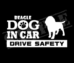 ★☆DOG IN CAR・DRIVE SAFETY　ビーグル①　ワンちゃんステッカー☆★