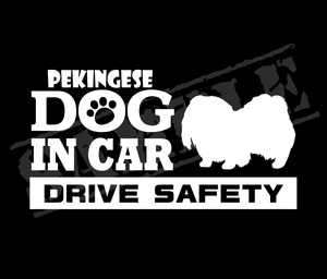 ★☆DOG IN CAR・DRIVE SAFETY　ペキニーズ①　ワンちゃんステッカー☆★