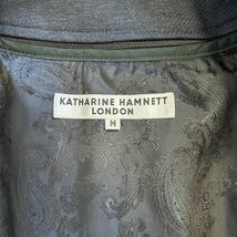 極美品!! キャサリンハムネット KATHARINE HAMNET LONDON トレンチコート ロングコート M ライナー ベルト 裏地ペイズリー柄 ネイビー 紺_画像8