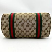 1482 極美品 廃盤希少● GUCCI グッチ トートバッグ シェリーライン ブーツ金具 GGキャンバス 手提げ 肩掛け可能 レザー ゴールド 本革 _画像6