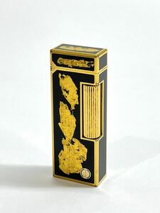 ▲【DUNHILL　ダンヒル】現状・ブラック・黒・ゴールド・ローラー・ガスライター・ライター・漆・金箔・着火未確認