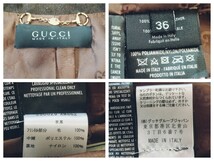 1-12【高級】GUCCI グッチレザージャケット本革羊革GG柄ゴールド金具 ライダースジャケットサイズ36 S相当イタリア製_画像6