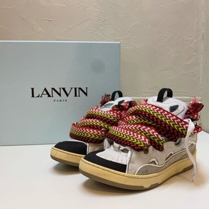 LANVIN ランバン Leather Curb Sneakers スニーカー ホワイト系【代官山01】