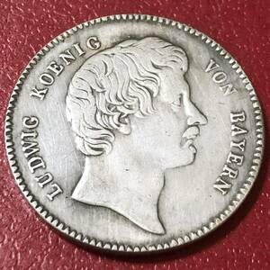 銀貨 1828年　ルードヴィヒ1世　ドイツ バイエルン ターラー銀貨 バイエルン王国の第2代国王　1円銀貨　貿易銀　古銭　硬貨　コイン　