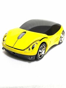 ★新品★ 希望価格3120円 光学式ワイヤレス 車型マウス ミニUSBドングル受信機 黄色 イエロー 018