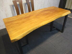 Q039　欅　一枚板　天板　ダイニング　座卓　ローテーブル　テーブル　一枚板テーブル　無垢一枚板