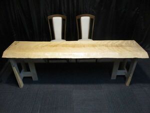 F043　メープル　一枚板　テーブル　カウンター　棚　椅子　ベンチ　板　天板　ダイニング　座卓　ローテーブル　一枚板テーブル