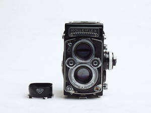 Rolleiflex 3.5F 75mm planar　ローライフレックス　プラナー　ストラップ、フード、レンズキャップ付き