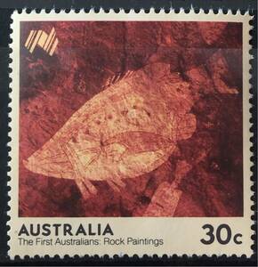 オーストラリア切手★最初期のサカナのロックアート未使用
