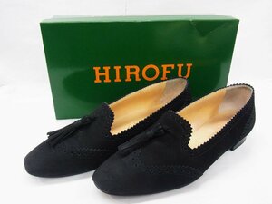 #HIROFU/ Hirofu # замша кисточка Loafer чёрный 23 см # USED