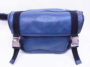 ★ コーチ / COACH ★ 71629 メンズ レザー ショルダーバッグ ボディバッグ　モスグリーン系 ★ USED