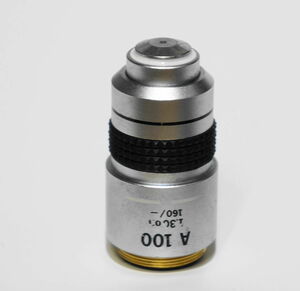 オリンパス 顕微鏡 対物レンズ A100 1.30 Oil 160/- 油浸 Olympus