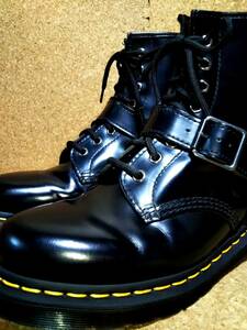 [Dr.MARTENS] Dr. Martens 1460 Harness 8 hole boots UK8 (27cm ) HARNESS 8EYE BOOT black smooth leather rare rare [ superior article ]