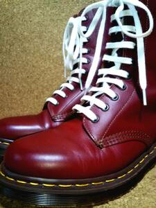 【Dr.MARTENS】ドクターマーチン 英国製 VINTAGE 1490 10ホールブーツ UK8 (27cm ) イングランド製 オックスブラッド 初期型復刻【良品】