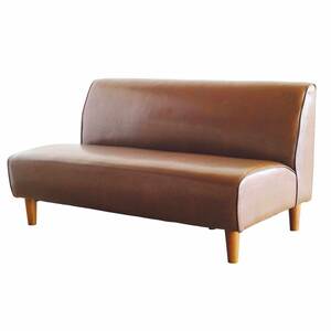 2P arm less leather sofa DUDE(te.-do) WHX-124BR Brown 